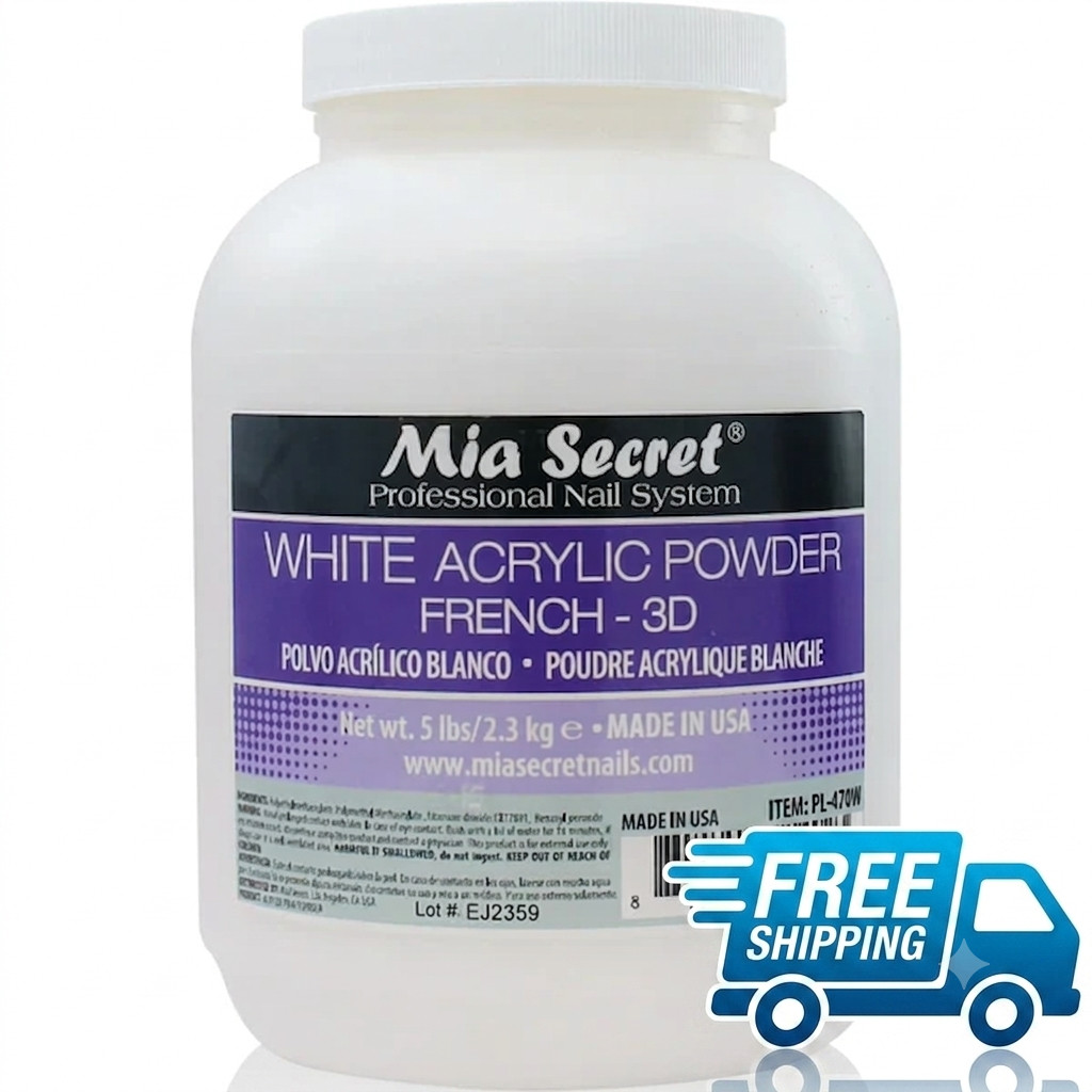 Professional White Acrylic Nail Powder 5 lbs – Extra Fine Salon Quality