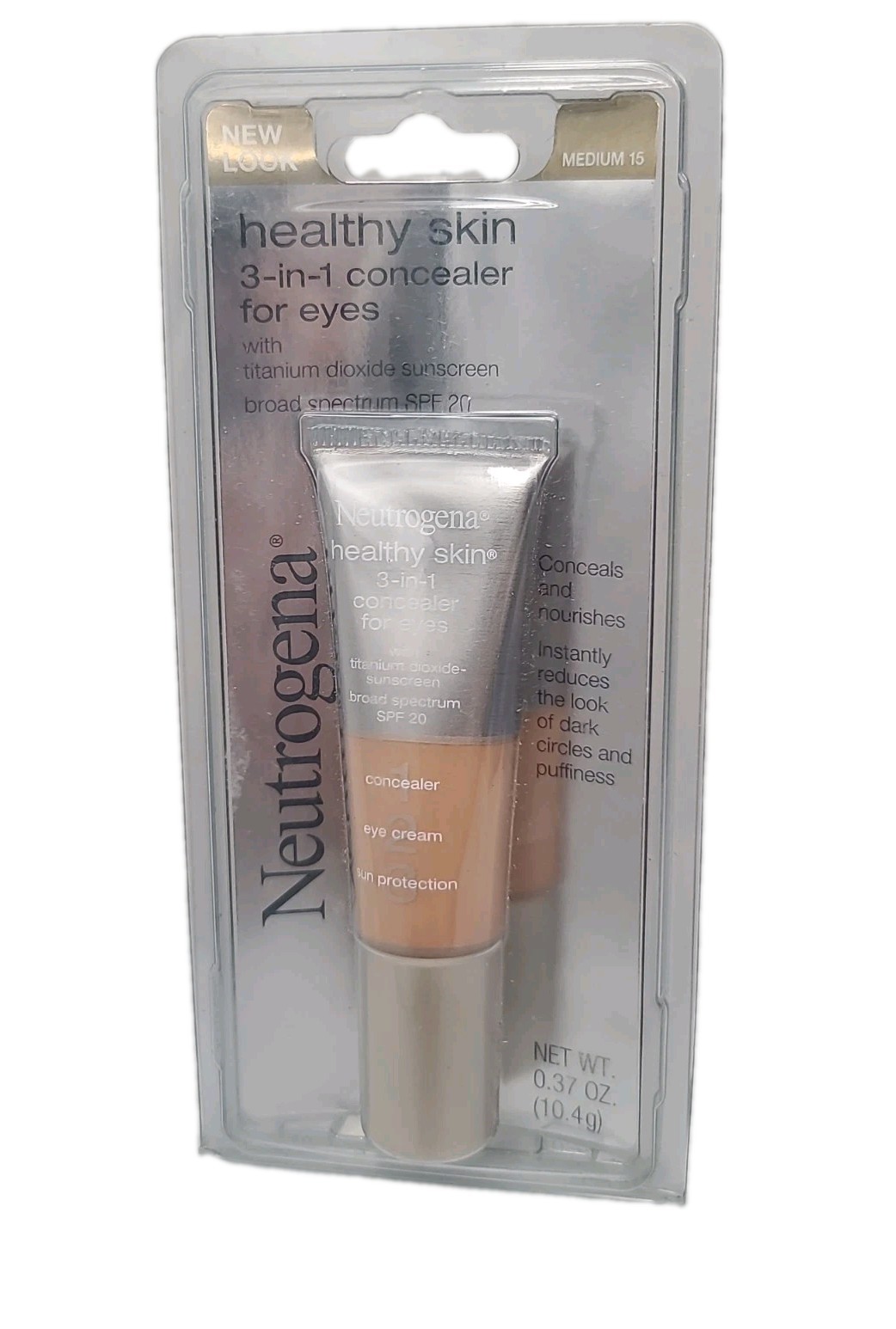 Neutrogena 3-in-1 Concealer For Eyes SPF 20 #15 MEDIUM 0.37oz DISCONTINUED 4535