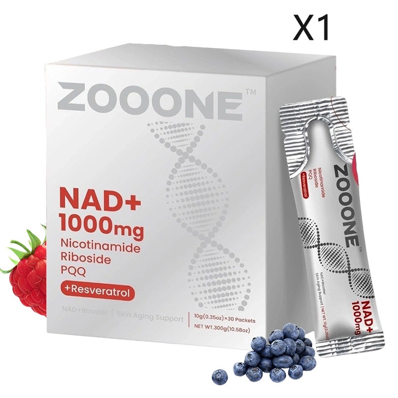 NEW ZOOONE NR1000 NAD+ Berry Healthy Drink Mix – 30 Packets Lutein – Flavor Skin