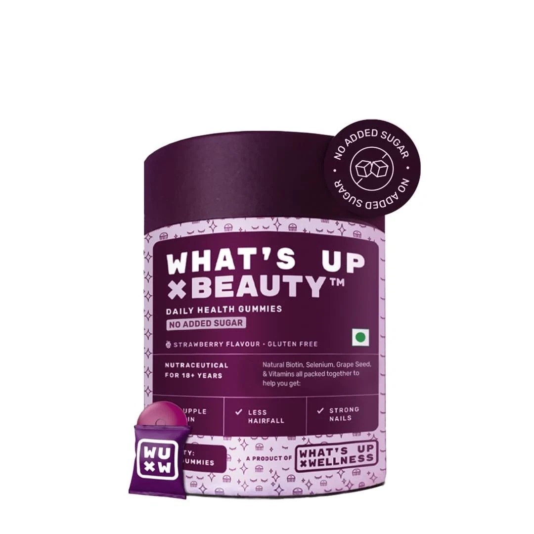 What’s Up Wellness Biotin Gummies for Hair Growth, Glowing Skin & Nails 30 Gummy