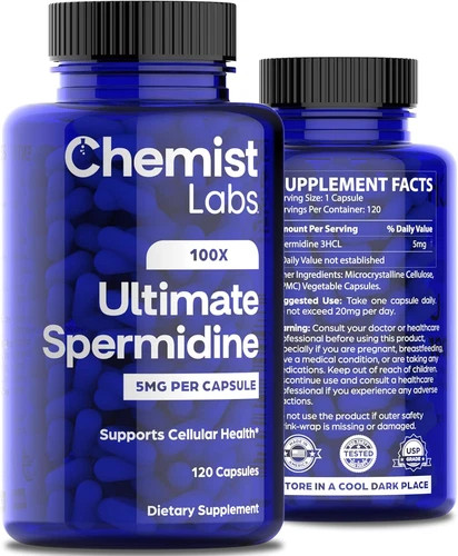 Spermidine Supplements for Longevity – 100x Formula, 5 mg, Vegan, 120 Servings