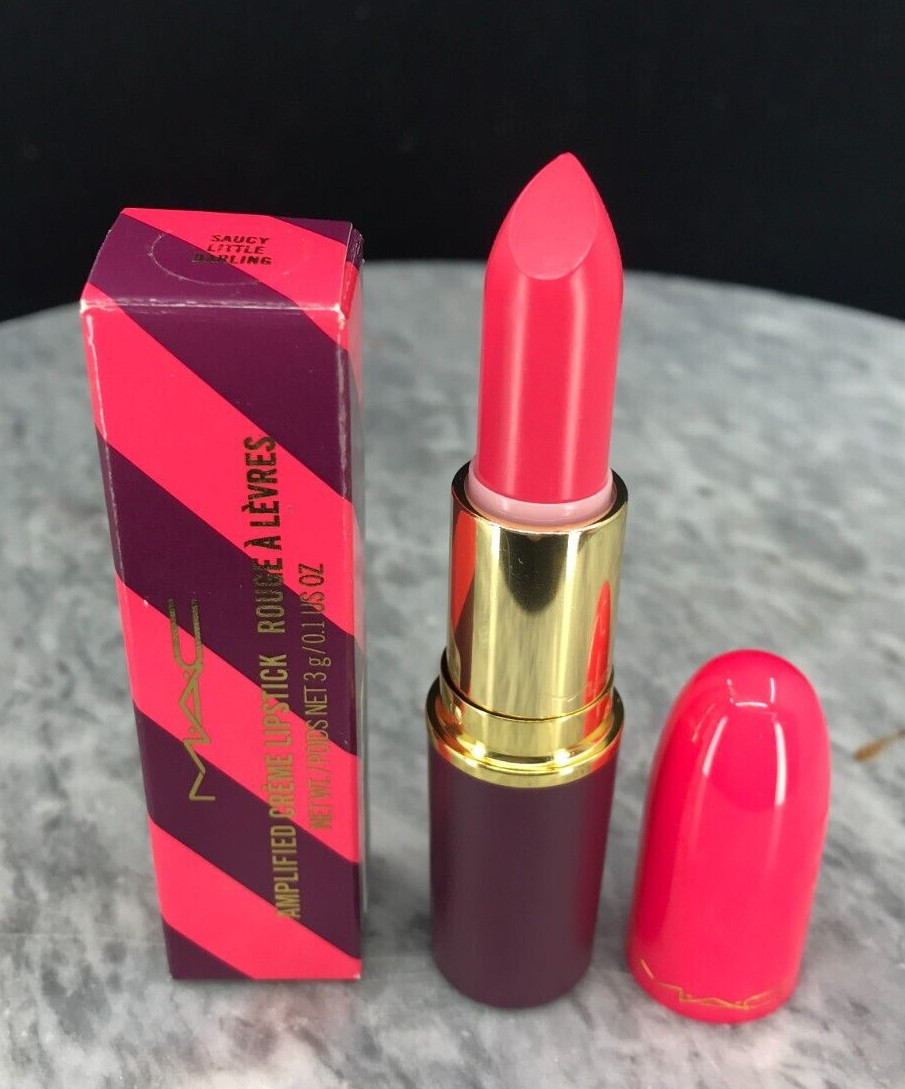 Mac Nutcracker Amplified lipstick Saucy Little Darling 0.1 fl oz NIB.