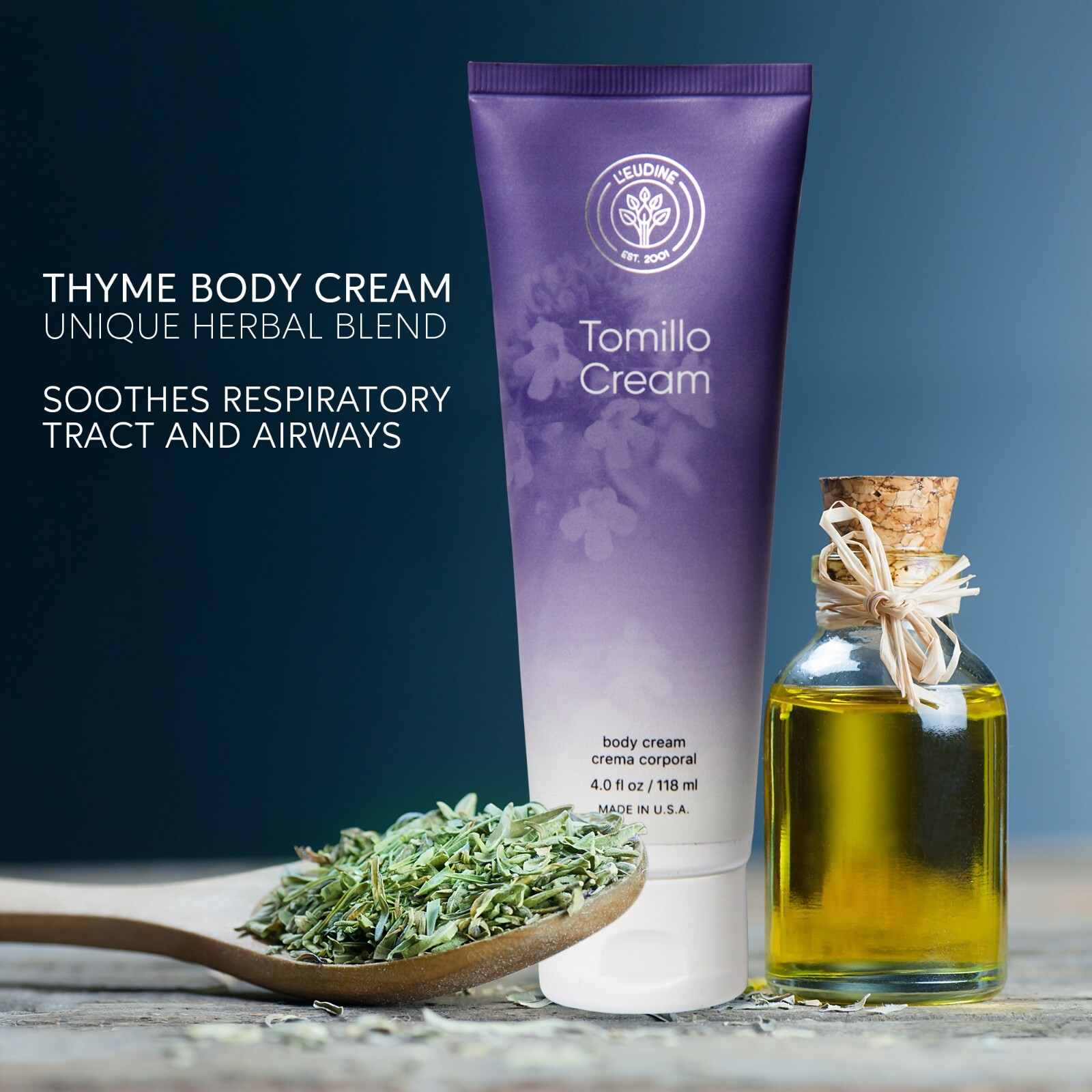 LEUDINE Tomillo (Thyme) Cream – Decongests the respiratory tract