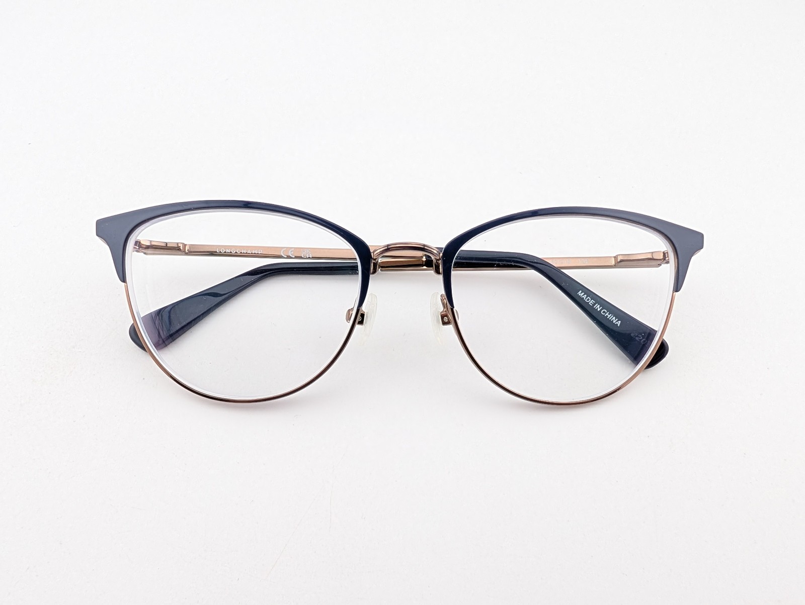 Longchamp Eyeglasses, Frames Only, LO2120 424, 52-18-135, Metal, Blue/Gold