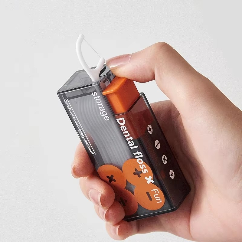 Compact Oral Care Floss Dispenser with 10 Picks – Perfect for Travel and Dining
