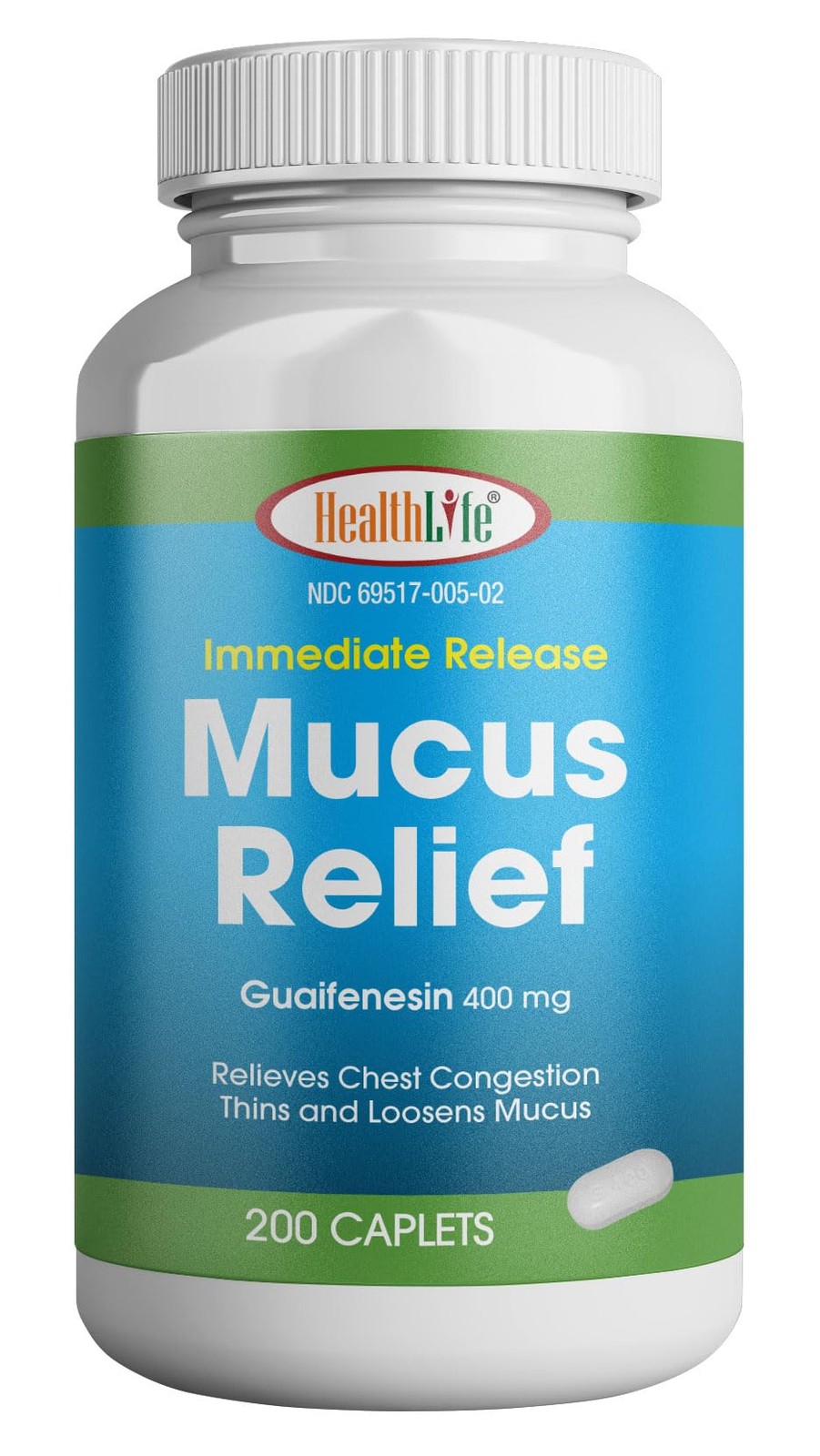 Mucus Relief Guaifenesin Caplets 400 Mg, Immediate Release Fast Acting – USA