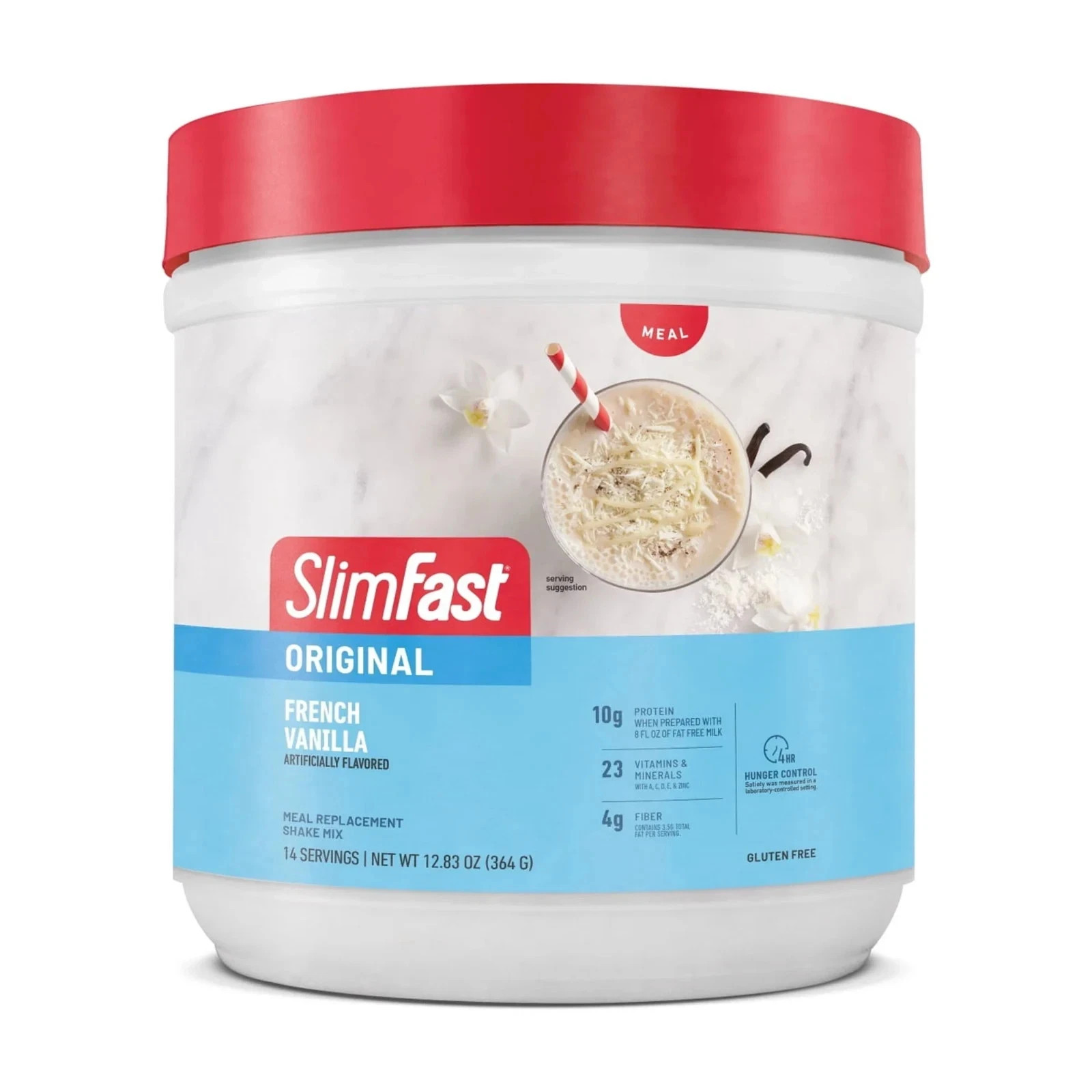 SlimFast Original Meal Replacement Shake Powder, French Vanilla, 12.83 oz, 14 Se