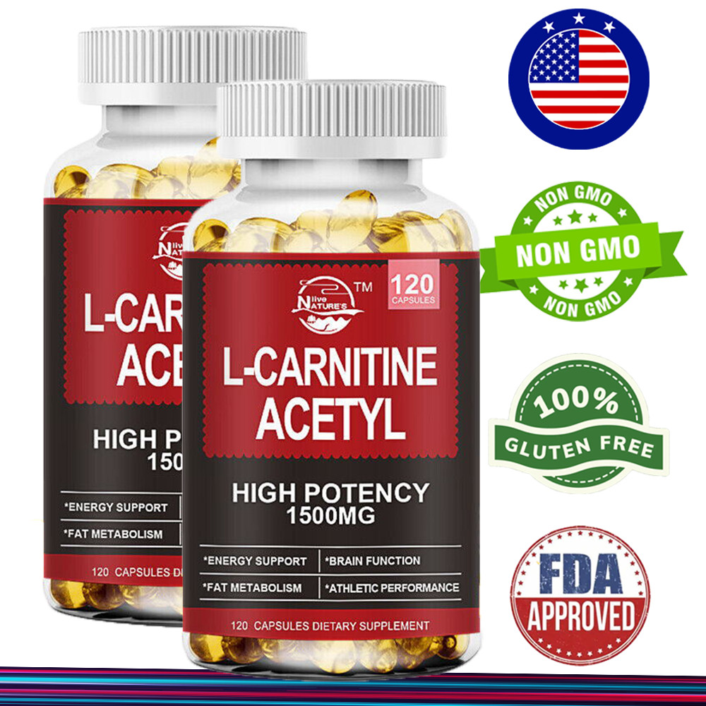 Acetyl L-Carnitine HCL Capsules| 1500mg | 240 Count | Non-Gmo and Gluten Free