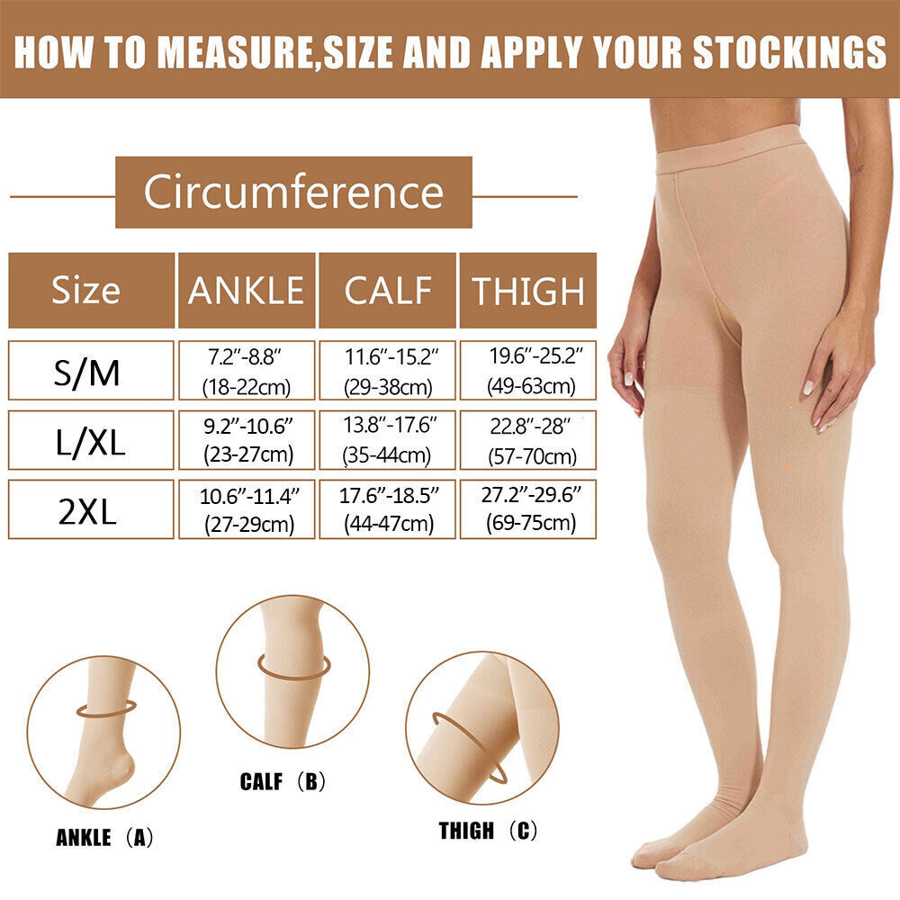 Pantimedias de compresión Mujeres Hombres 30-40 mmHg Calcetines de soporte
