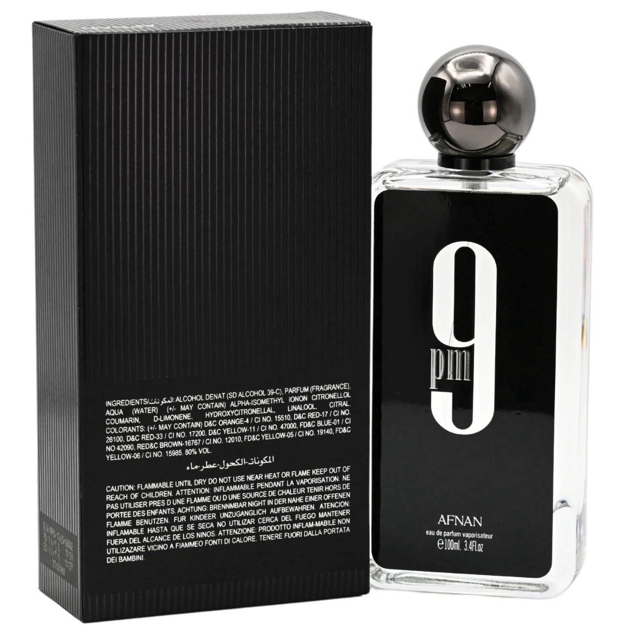 Afnan 9pm Eau de Parfum Spray Vaporisateur 3.4 fl oz Regular Size