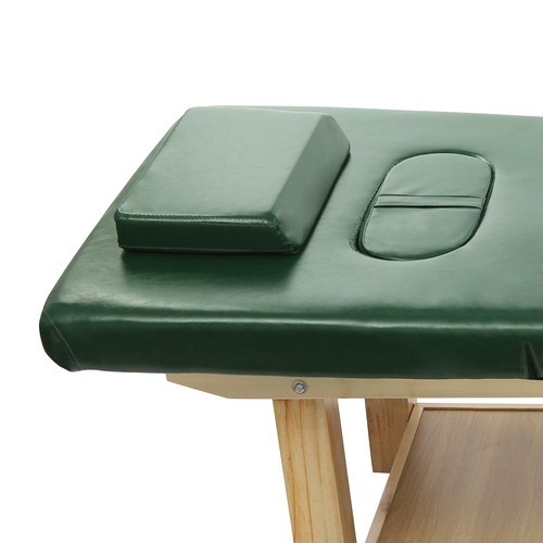 Solid Wood Massage Bed PU Adjustable Backrest 0–45° 190×80×62cm Green