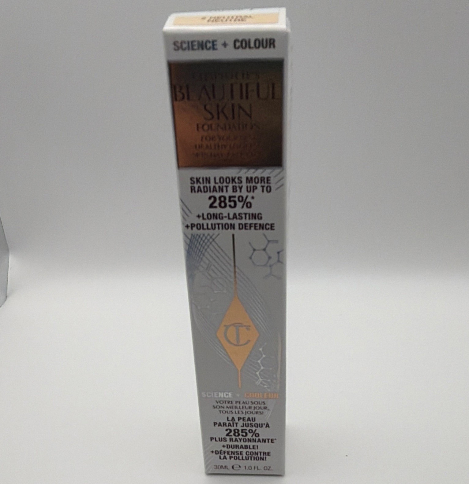 Charlotte Tilbury Beautiful Skin Foundation 2 Neutral Liquid Radiant SPF 15 1oz