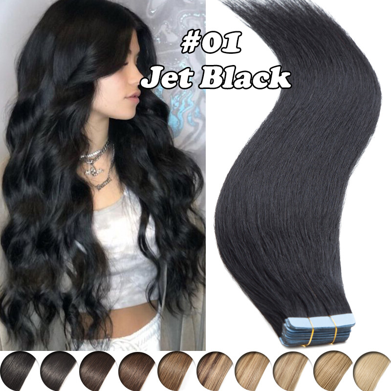 CLEARANCE THICK Tape In Russian Remy Human Hair Extensions Skin Weft Blond 40PCS