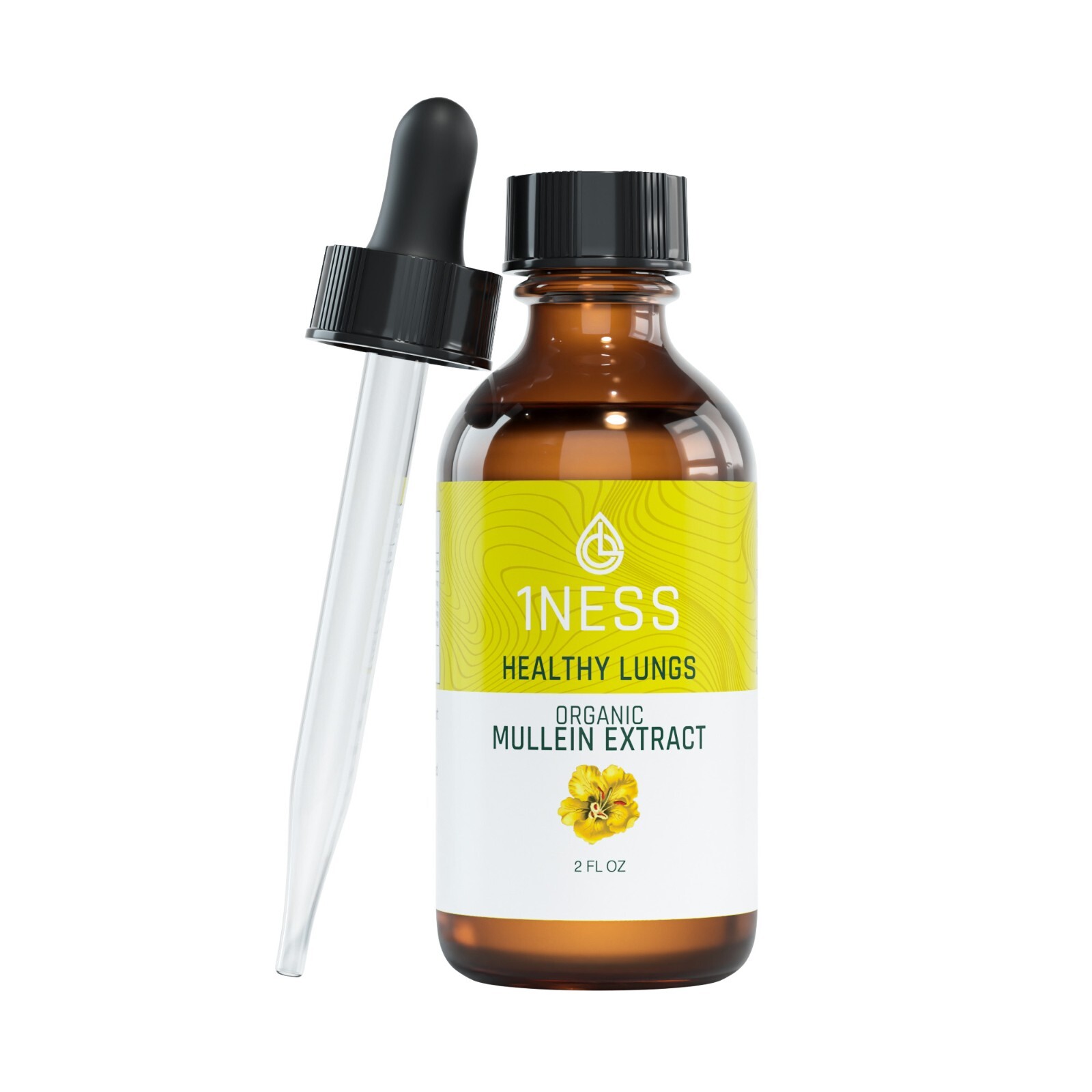 Mullein Drops for Lungs Cleanse – USDA Organic Mullein Leaf Extract w/ Turmeric
