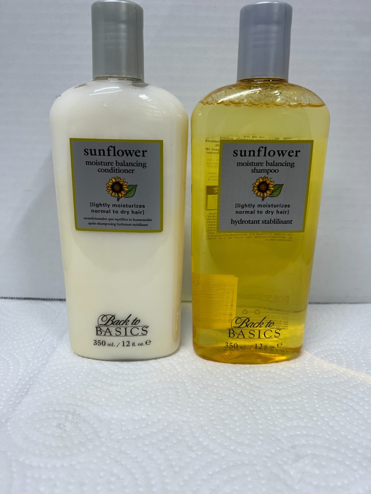 SET of Back To Basics Sunflower Moisture Balancing Shampoo / Conditioner 12fl ea