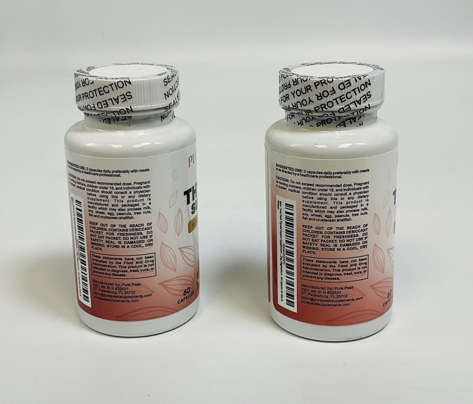 2-Pack Pure Peak Advanced Thyroid Support Supplement – 120 Capsules EXP 06/2026