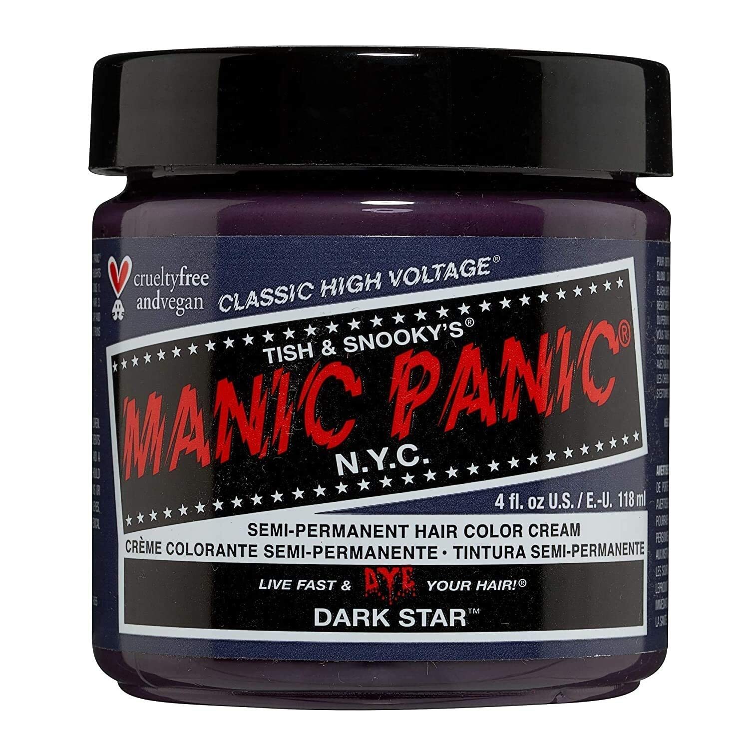 MANIC PANIC Hair Dye Semi Permanent Hair Color-Dark Star- 4 oz
