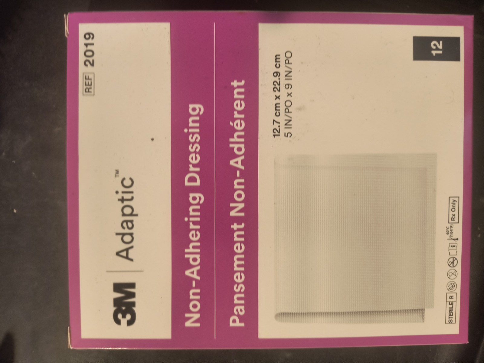 3M Adaptic Touch Non-Adhering Dressing 5″x9″ 12 .7cm x 22.9cm, Box of 12