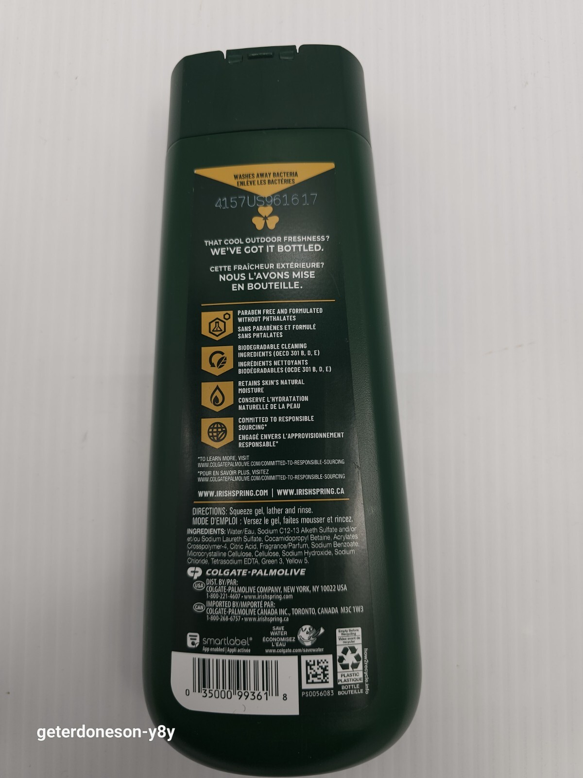 Irish Spring Active Scrub Exfoliating For Deep Clean BodyWash Gel 20 fl oz 591ml