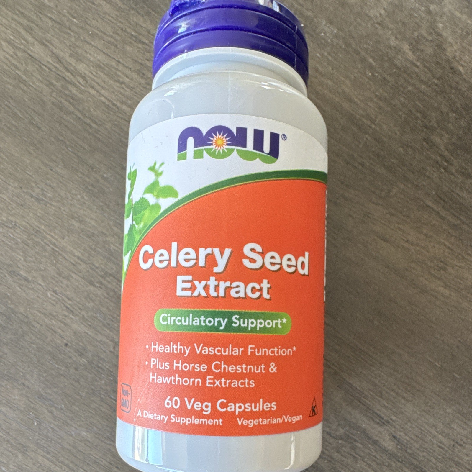 NOW Celery Seed Extract 60 Veg Capsules Circulatory Support Exp 11/2026