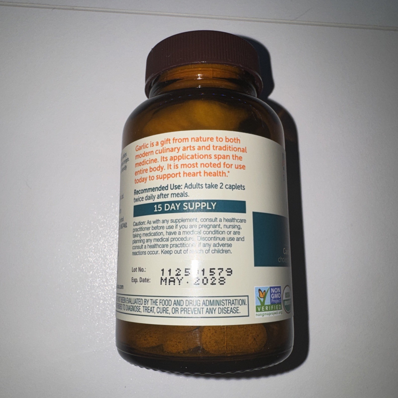 Organic Garlic, 60 Caplets