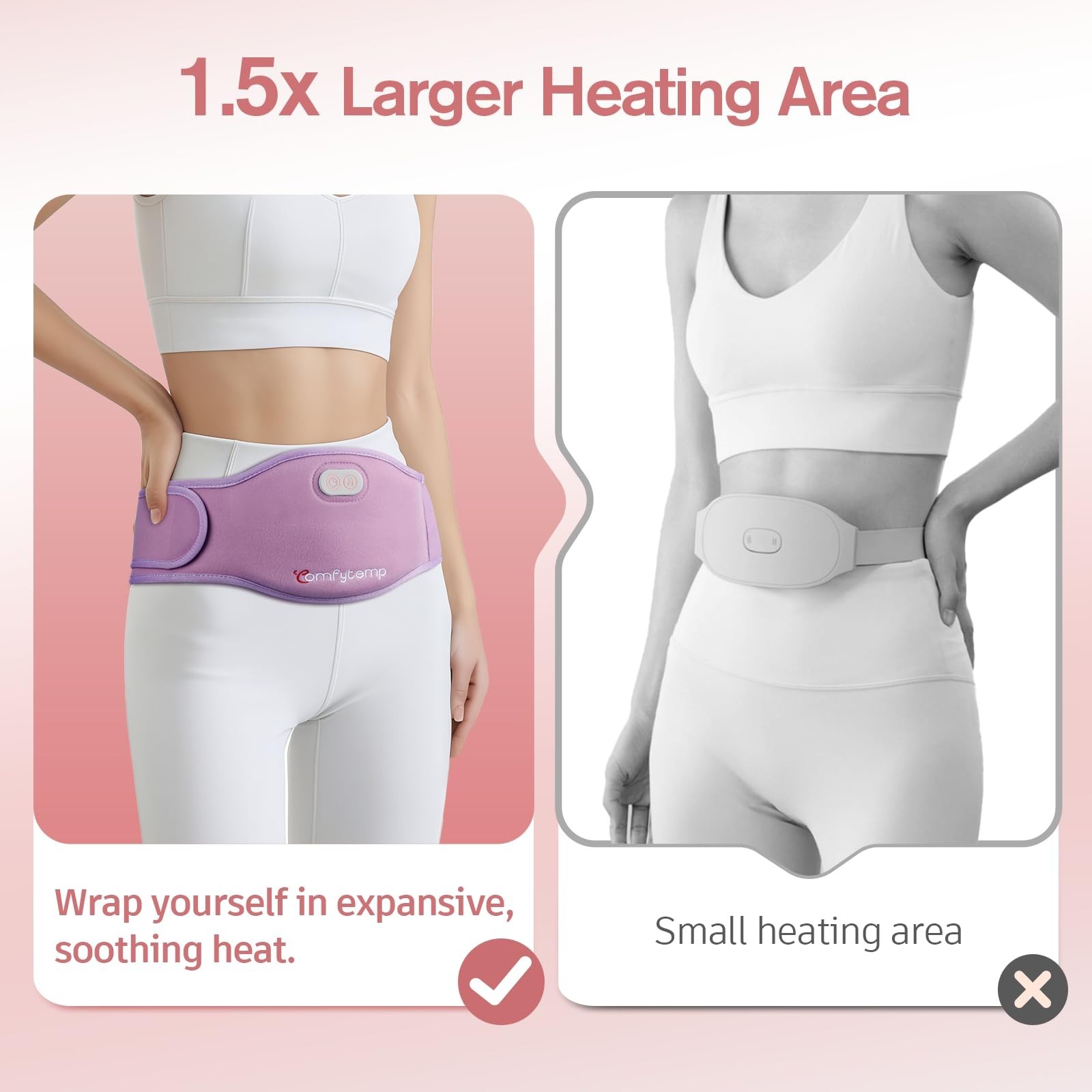 Portable Cordless Heating Pad for Menstrual Cramps | Dual Zone, Wearable, Rechar