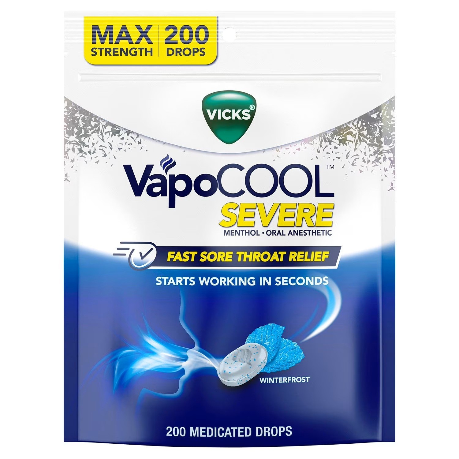2 PACK – Vicks Vapocool Severe Medicated Sore Throat Drops, Total (400 ct )