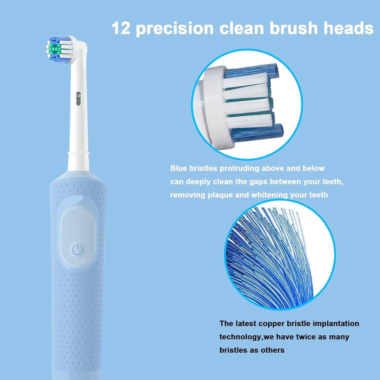 Replacement Heads for Oral B,12 Pack Soft Electric Toothbrush Heads