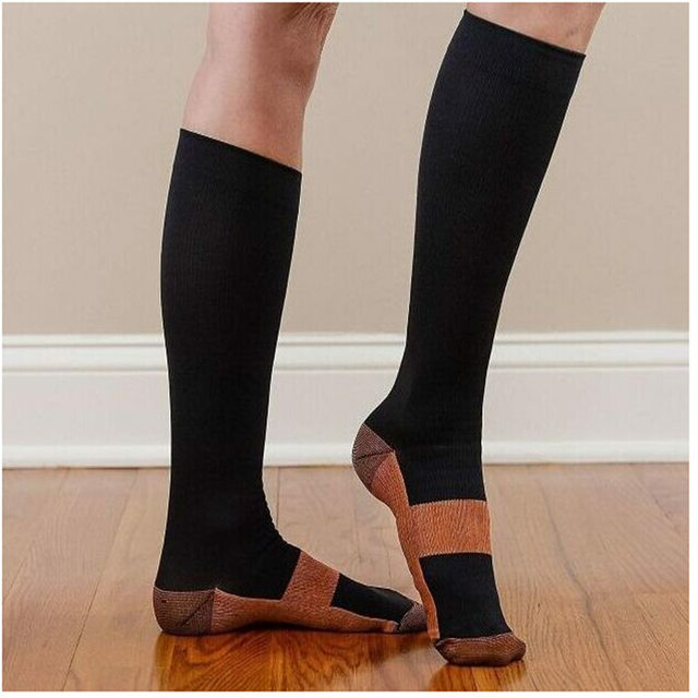 (3 Pairs) Compression Socks Hg Knee High Copper Mens / Womens S-XXL USA