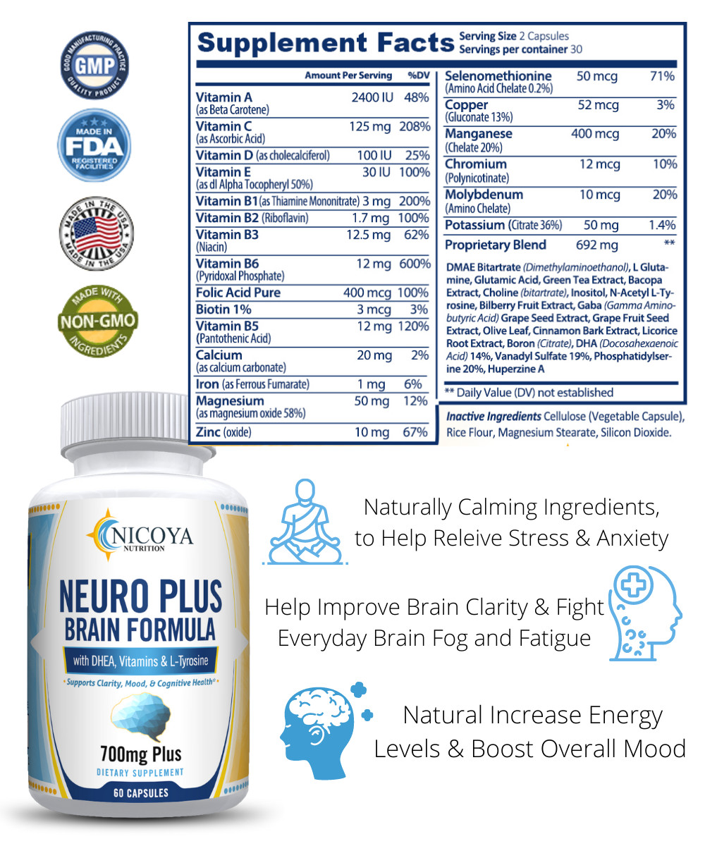 Neuro Brain & Focus 60ct, Healthy Memory Function, Clarity Nootropic Supplement