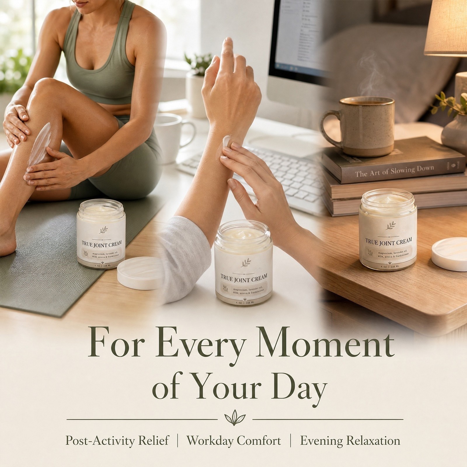 1-3Pack Organics True Joint Cream, Moisturizing Massage Cream for Body Joints