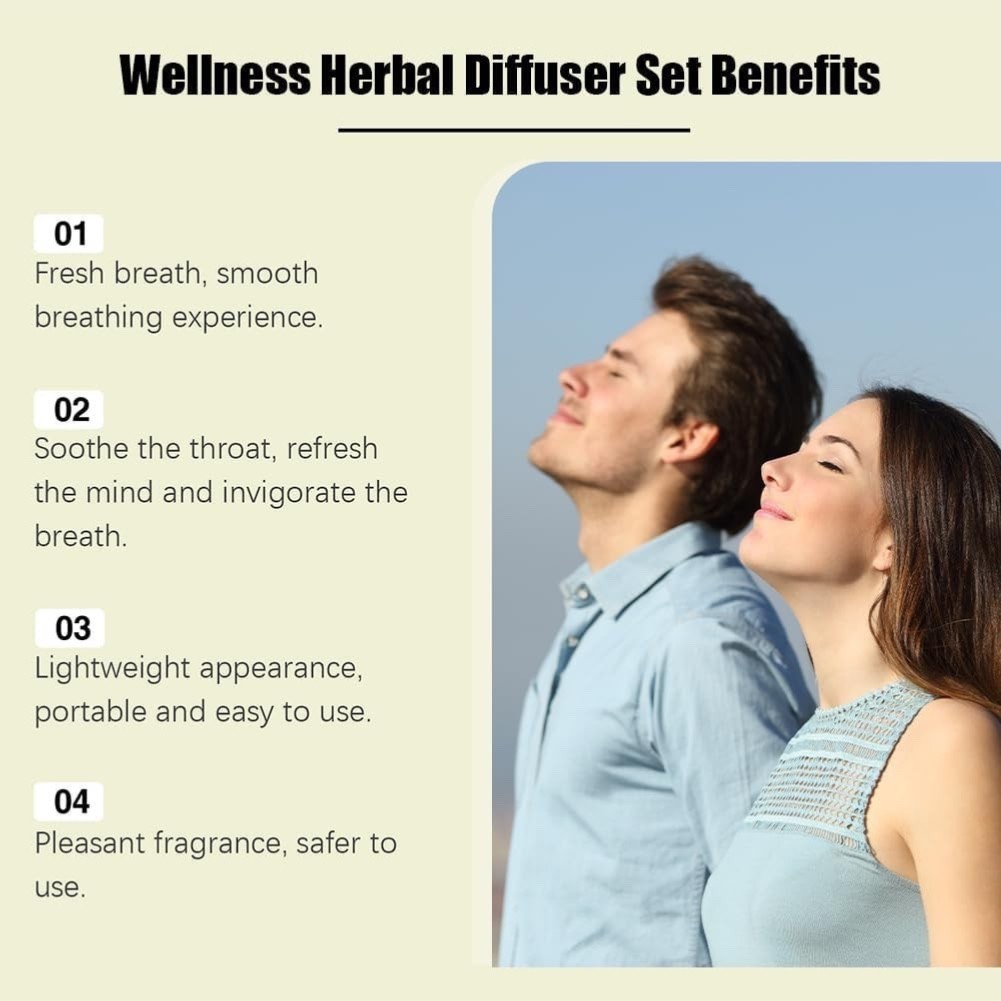 Herbal Aromatherapy Diffuser Stick – Non-Nicotine | Energy, Lung Cleanse, Calm