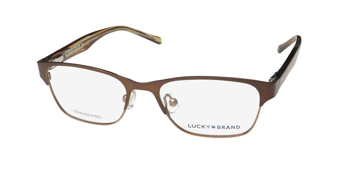 NEW LUCKY BRAND D707 GLASSES 46-15-125 WOMENS BROWN BROWN FULL-RIM CAT EYE METAL