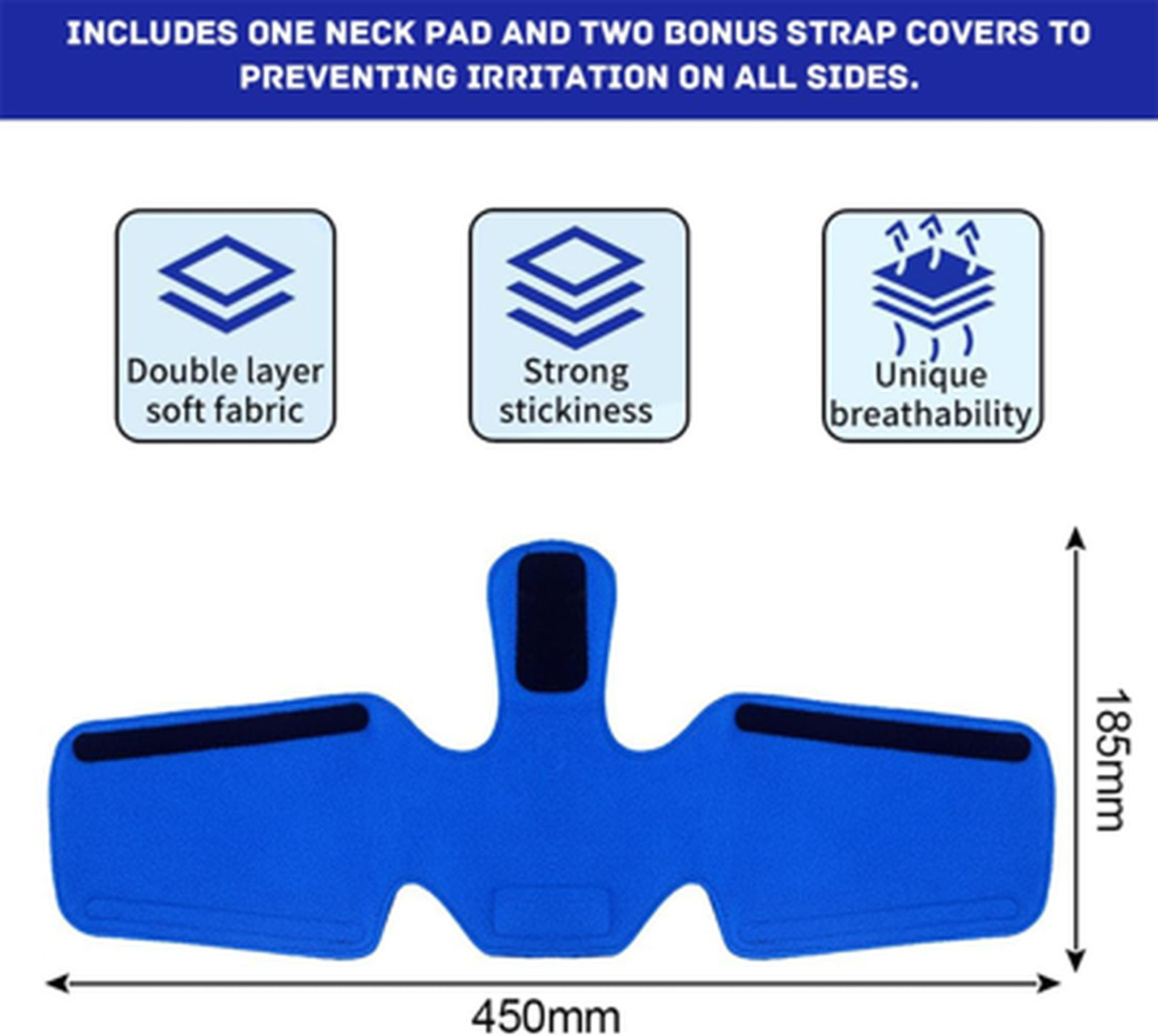 CPAP Neck Pad Breathable Fabric Cushion for Headgear Straps Full Face Mask