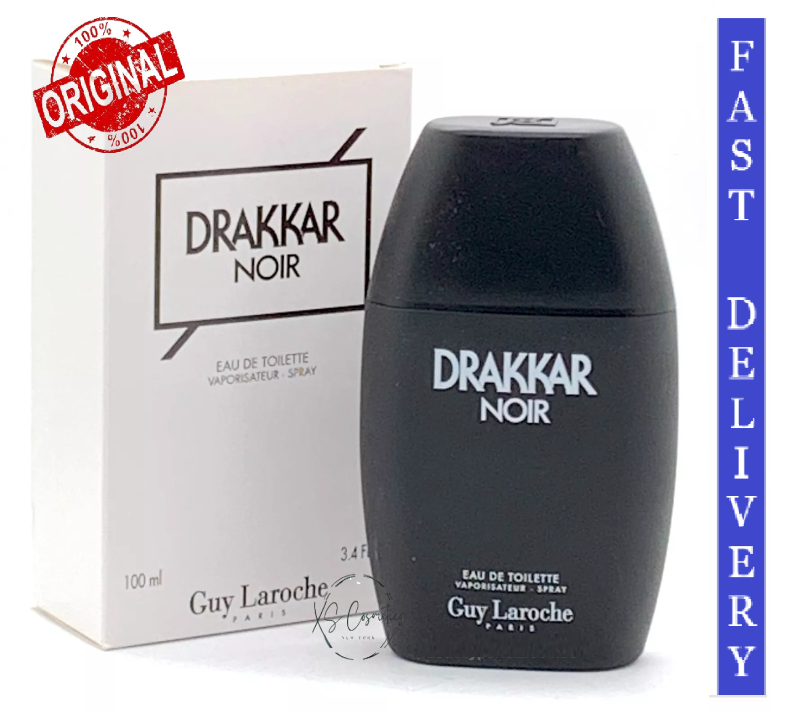 DRAKKAR NOIR by Guy Laroche 3.4 / 3.3 oz Eau de Toilette Spray NEW UNBOX