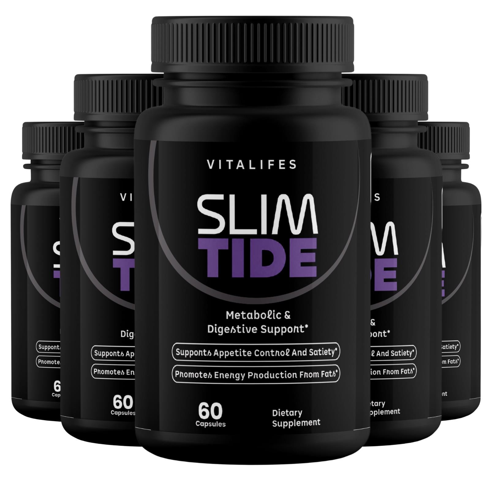 (5 Pack) Slimtide Advanced Energy And Fitness Supplement Slim Tide 300 Capsules