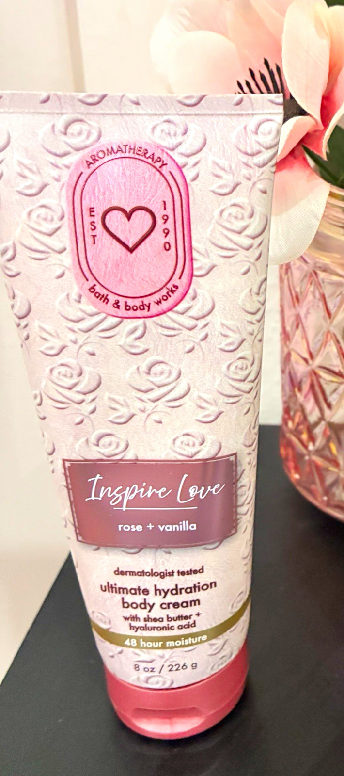 Bath & Body Works Aromatherapy Rose Vanilla Body Cream 8 oz Shea+HA Hydrating