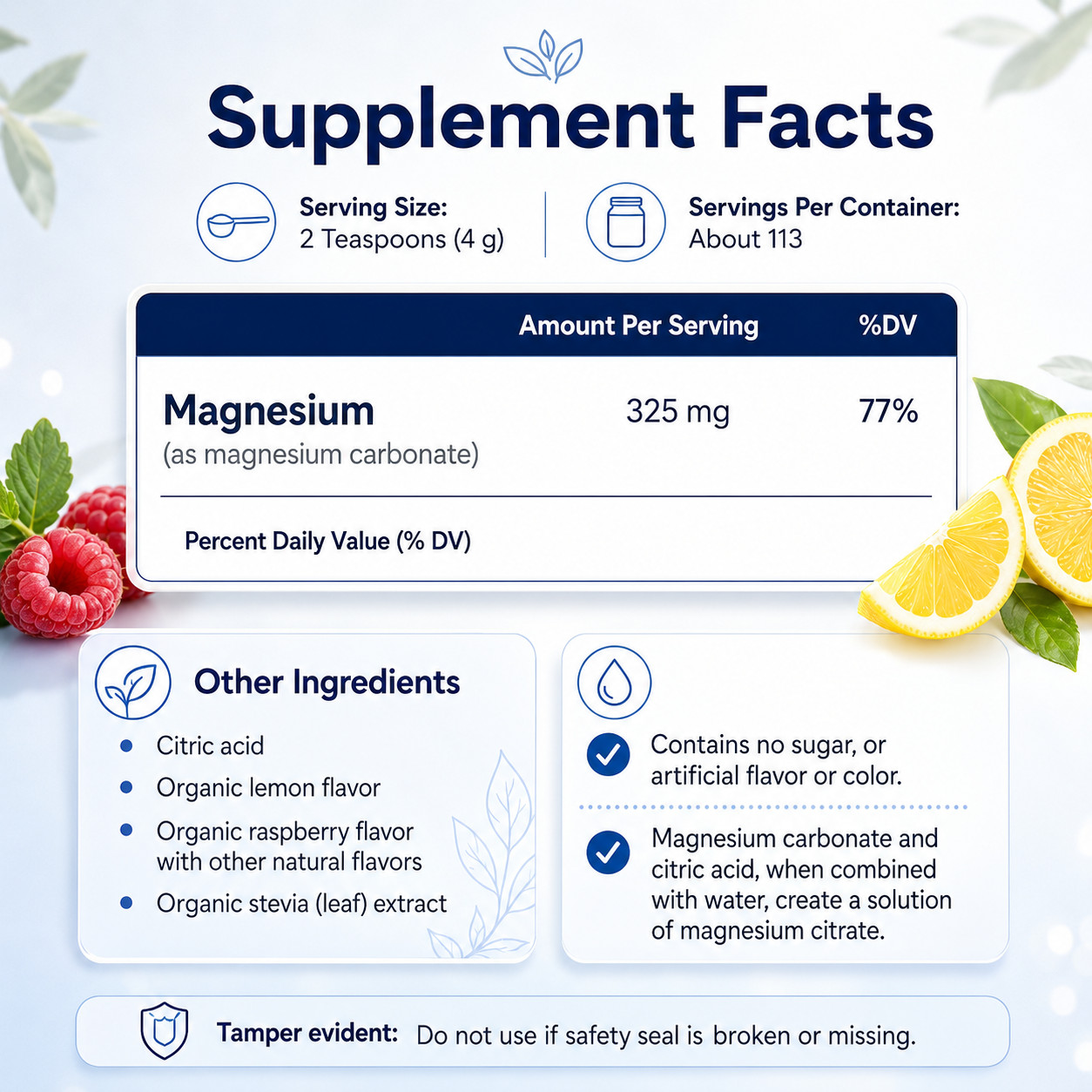 Natural Vitality CALM Magnesium Citrate Powder Drink Mix Raspberry Lemon 16oz