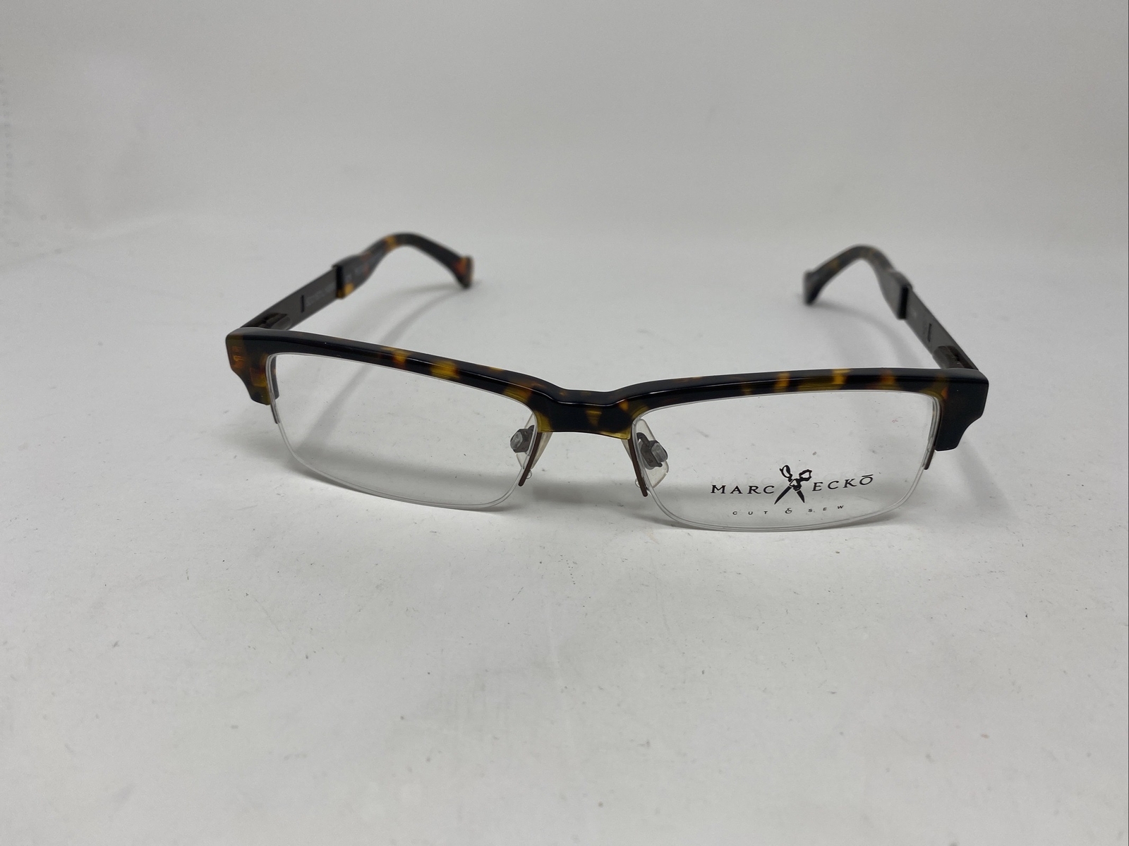 MARC ECKO EYEGLASSES PEDDLER TORTOISE 52/16/140 FLEX HINGE HALF RIMLESS LK52
