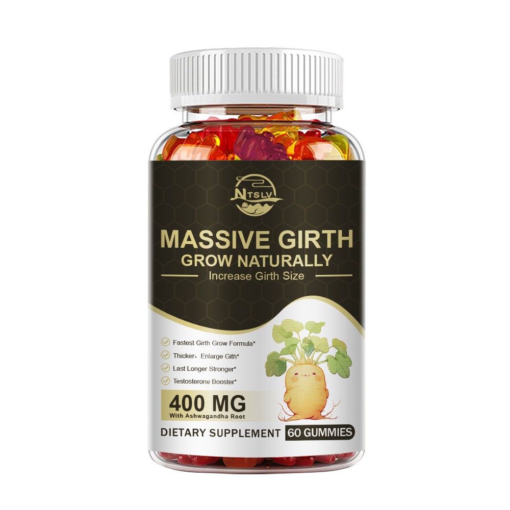 XXXL Plus Size Male ENLARGER Longer Wider Bigger Man Natural Growth 60 Gummies