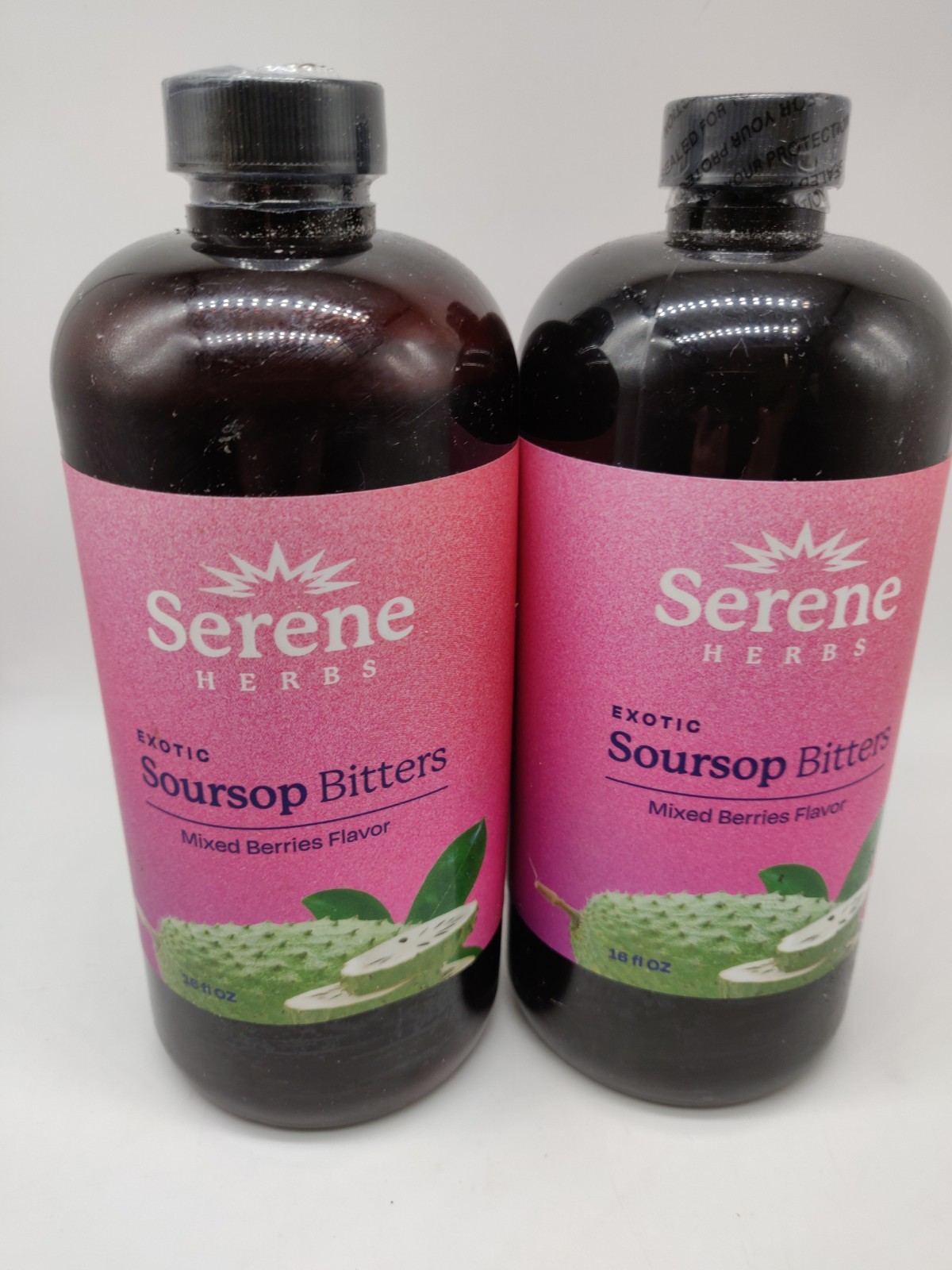 Serene Herbs Soursop Bitters Liquid Mixed Berry 16 Oz X2, 02/27+ Sealed/dents