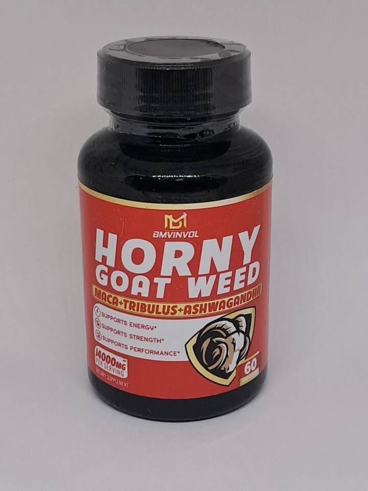 Horny Goat Weed Capsules 14000mg Herbal with Maca Tribulus Ginseng. Exp 10/2026