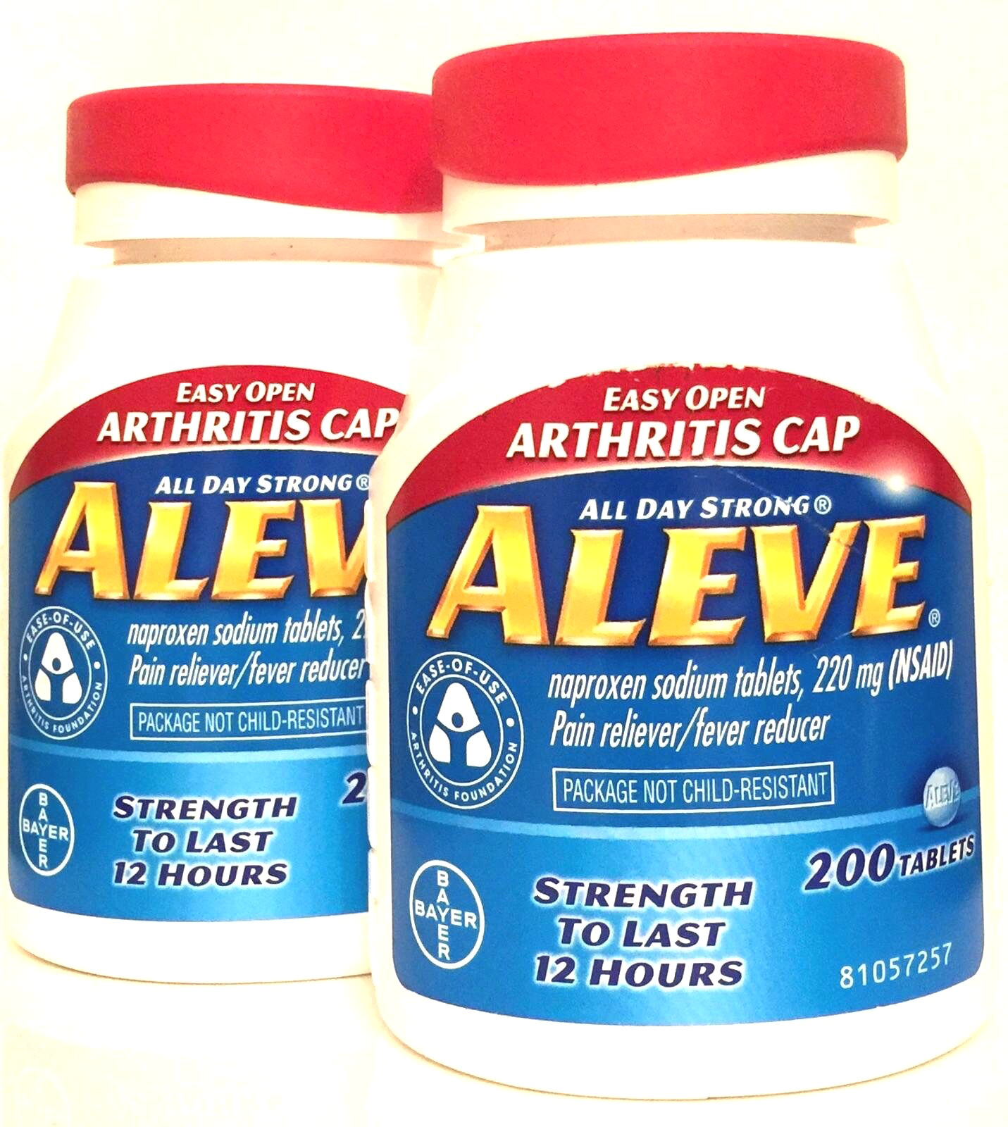 ALEVE 2 X 200 NAPROXEN SODIUM TABLETS 220 mg (400 TOTAL) EXP 01/26 OR LATER