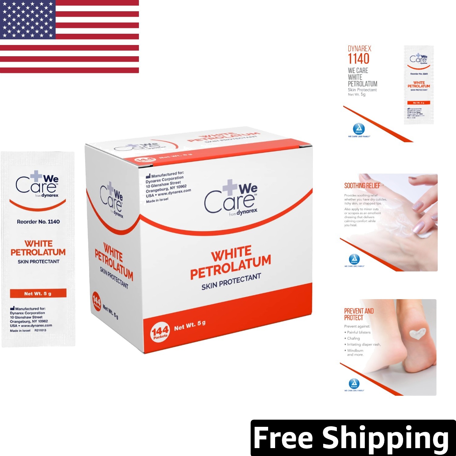 Protected Skin Essentials: 144 x 5g White Petrolatum for Minor Irritation