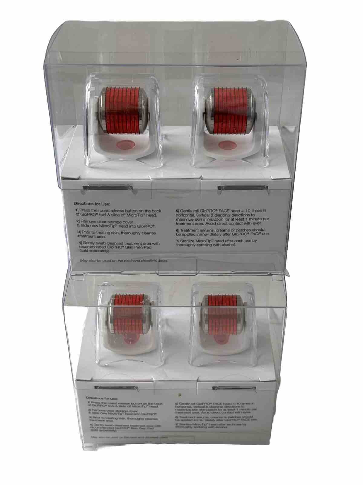 GloPro 4 Replacement Microtip Face Heads Brand New IN Box 2 x 2 = 4 Pcs