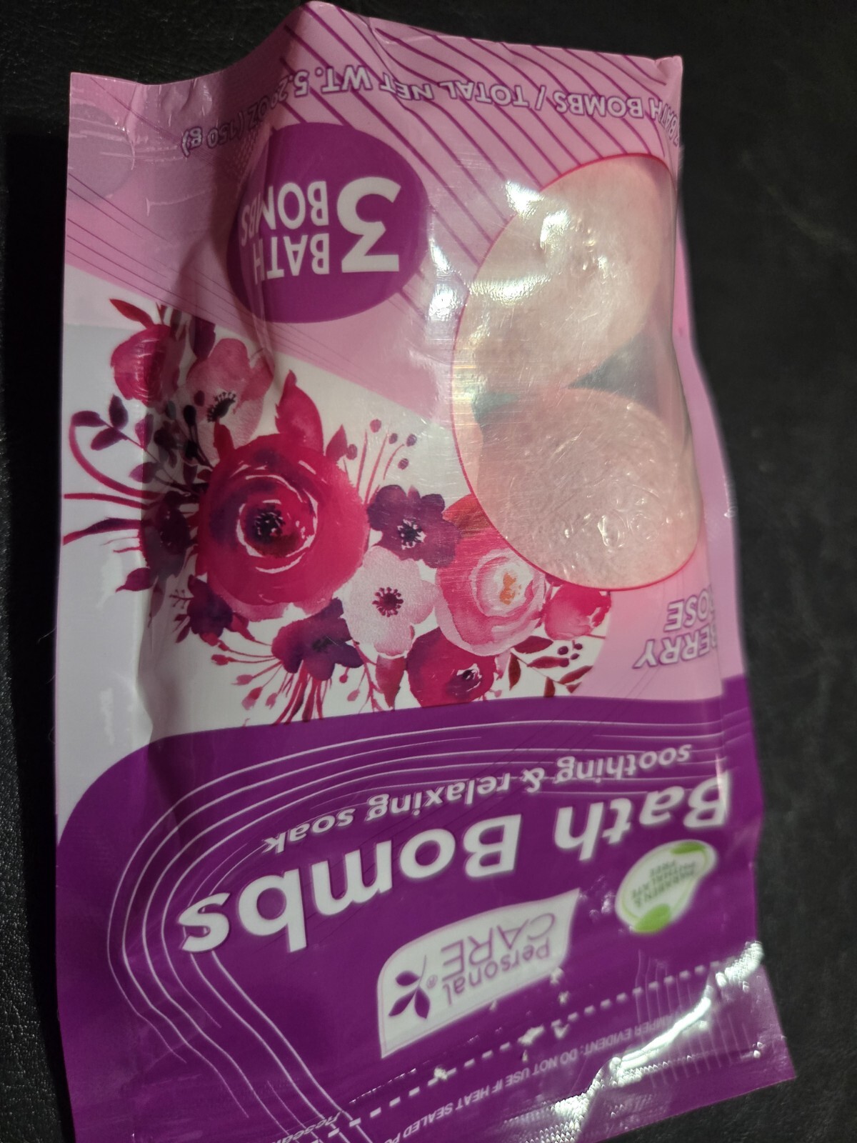 NEW- BERRY ROSE Bath Bombs-Package Contains 3 Bath Bombs