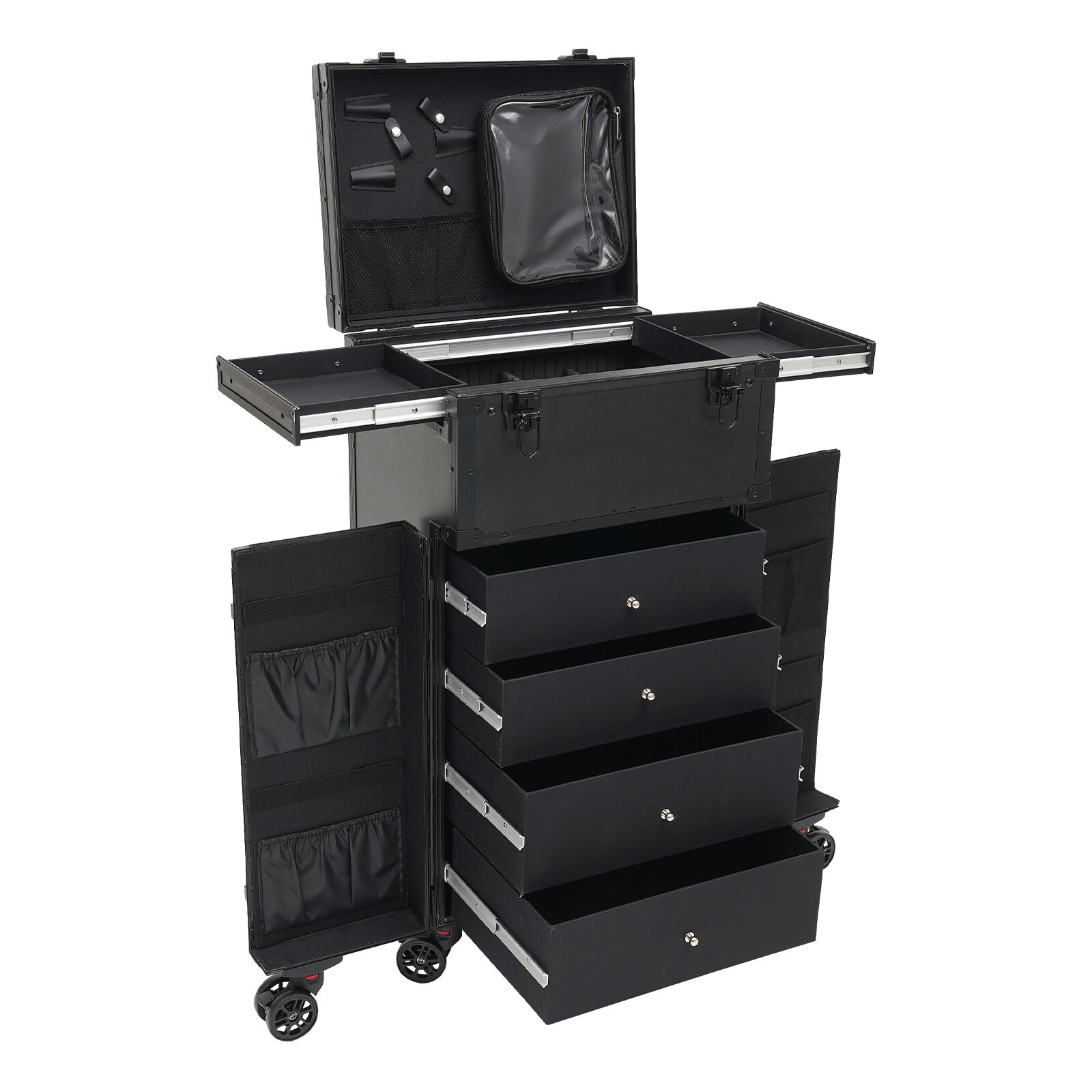 Professional Makeup Case Organizer Travel Case Rolling Makeup Cosmetics Case