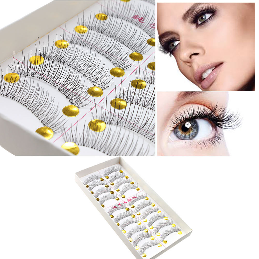 New 10 pairs Soft Eyelashes False Lashes Natural Handmade Makeup Glam Lash