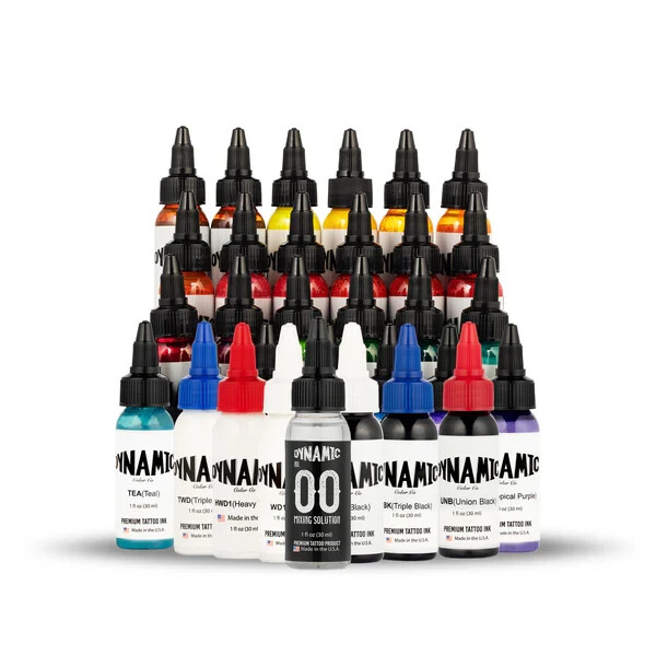 DYNAMIC COLOR Tattoo Ink Red Blue Black White Green Purple Brown Pink All Colors
