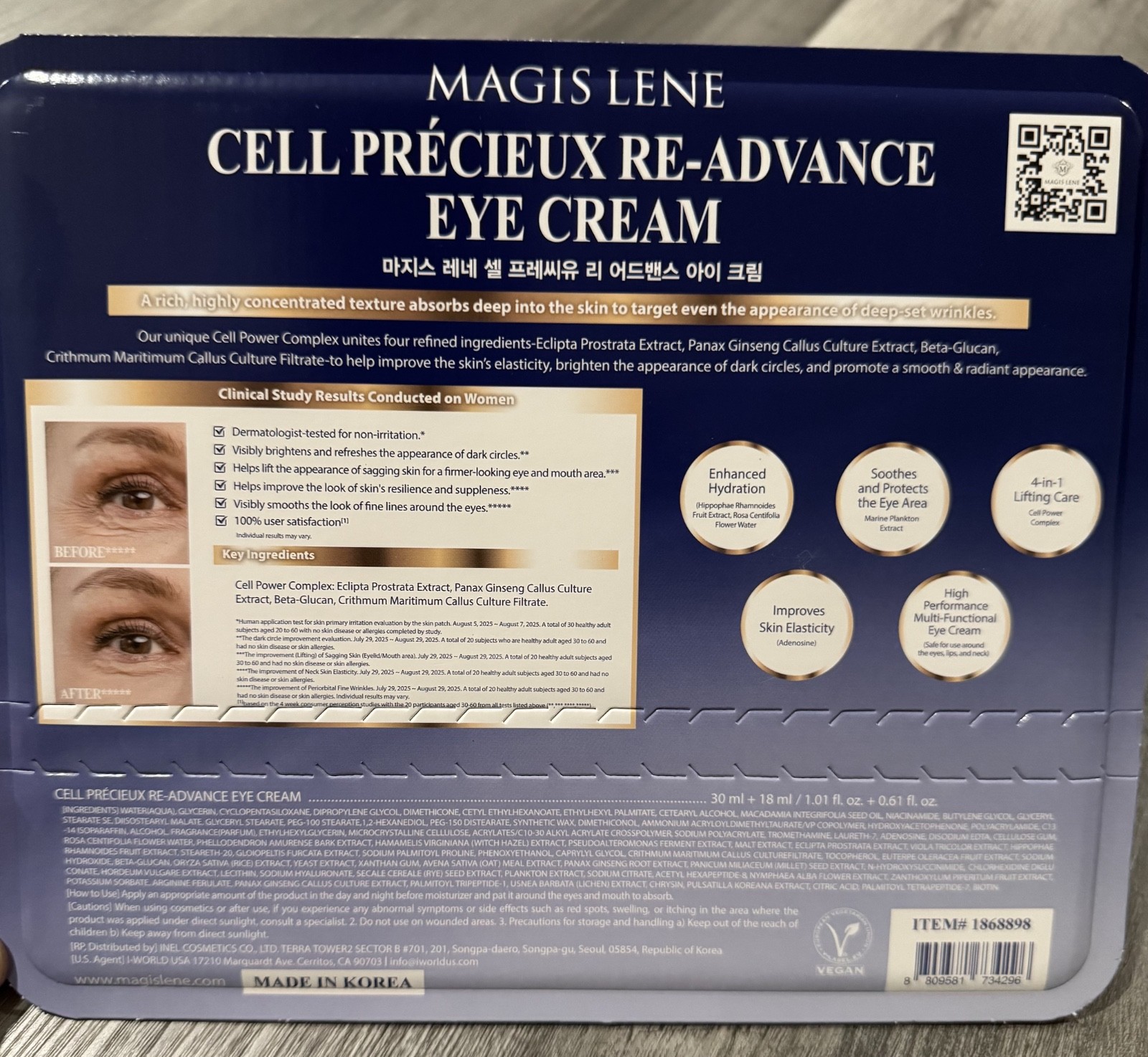 NEW MAGIS LENE Cell Précieux Re-Advance Vegan Eye Cream Set Dark Circles 30+18ml